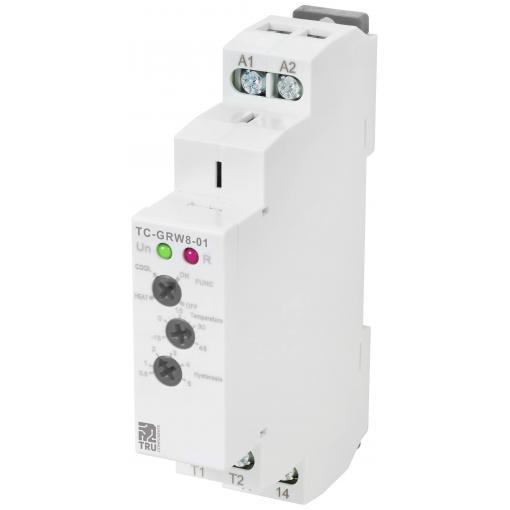 TRU COMPONENTS TC-GRW8-01 termostat NTC -15 do 45 °C relé 16 A (d x š x v) 90 x 18 x 64 mm