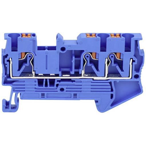 TRU COMPONENTS TC-JPT4-TW Blue průchodková svorka 6.2 mm rychlé připojení 0.2 mm² 4 mm² modrá 1 ks