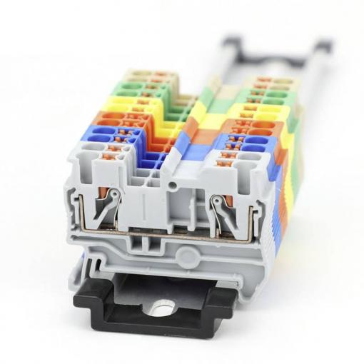 TRU COMPONENTS TC-JPT4 Grey průchodková svorka 6.2 mm rychlé připojení Pólů: 2 0.2 mm² 4 mm² šedá 1 ks
