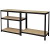 TOOLCRAFT TO-8689791 regál na těžké předměty, (š x v x h) 90 x 1.8 x 45 cm, kov, MDF, dřevěná podlaha, černá