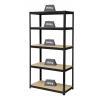 TOOLCRAFT TO-8689791 regál na těžké předměty, (š x v x h) 90 x 1.8 x 45 cm, kov, MDF, dřevěná podlaha, černá