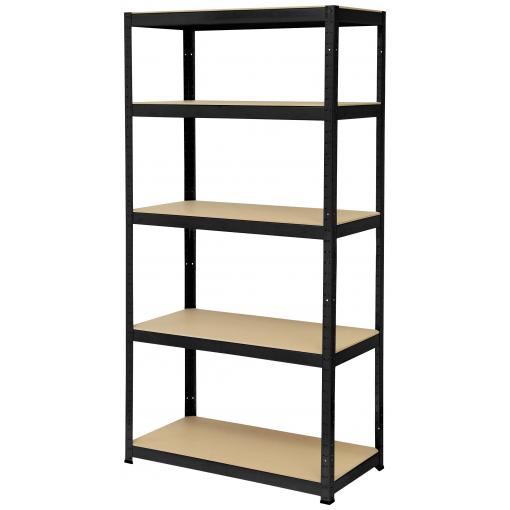 TOOLCRAFT TO-8689791 regál na těžké předměty, (š x v x h) 90 x 1.8 x 45 cm, kov, MDF, dřevěná podlaha, černá