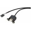 Renkforce USB kabel USB 2.0 plochý konektor 4pol., USB-A zásuvka 0.60 m černá lze šroubovat RF-5719748