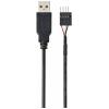 Renkforce USB kabel USB 2.0 plochý konektor 4pol., USB-A zástrčka 0.40 m černá stínění pletivem RF-5719750