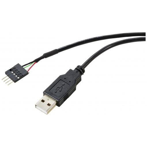 Renkforce USB kabel USB 2.0 plochý konektor 4pol., USB-A zástrčka 0.40 m černá stínění pletivem RF-5719750