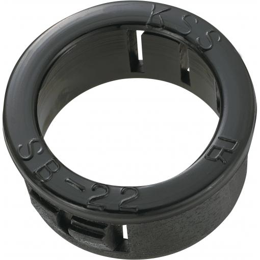TRU COMPONENTS TC-SBR22203 kabelová průchodka 17.5 mm, max. tloušťka desky 3.2 mm, polyamid, černá, 100 ks