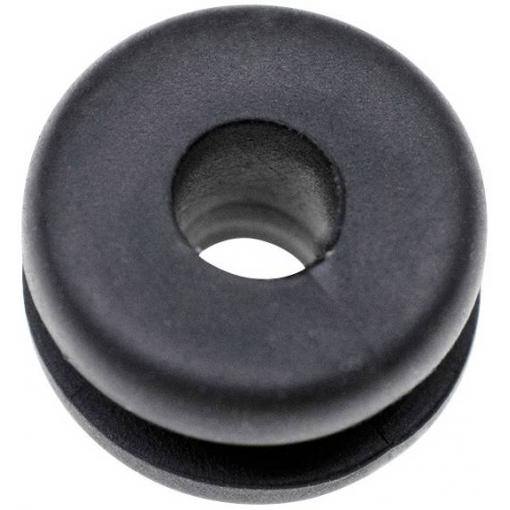 TRU COMPONENTS TC-10820712 kabelová průchodka 6 mm, max. tloušťka desky 1.5 mm, PVC, černá, 1000 ks