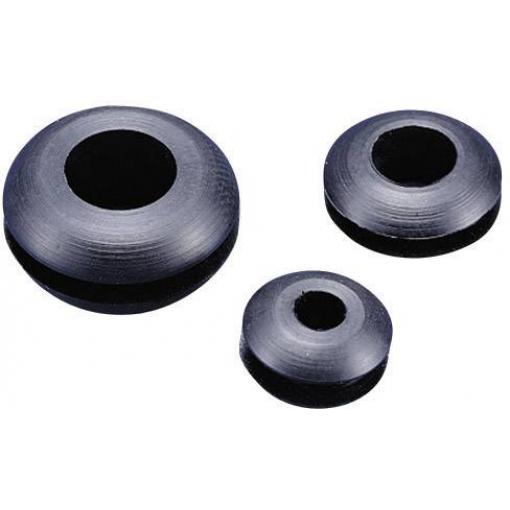 TRU COMPONENTS TC-GMR0705203 kabelová průchodka otevřená Průměr svorky (max.) 5 mm Tloušťka montážní desky (max.) 1.7 mm PVC černá 100 ks