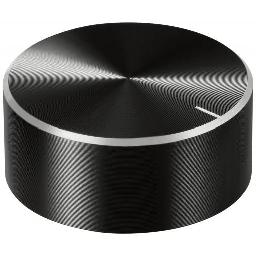 TRU COMPONENTS TC-11696524 otočný knoflík s označením černá (Ø x v) 40 mm x 17 mm hliník, plast 1 ks