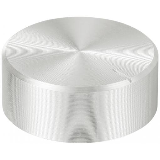TRU COMPONENTS TC-11696464 otočný knoflík s označením stříbrná (Ø x v) 25 mm x 10 mm hliník, plast 1 ks