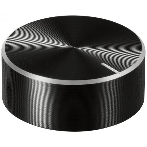 TRU COMPONENTS TC-11696472 otočný knoflík s označením černá (Ø x v) 25 mm x 10 mm hliník, plast 1 ks