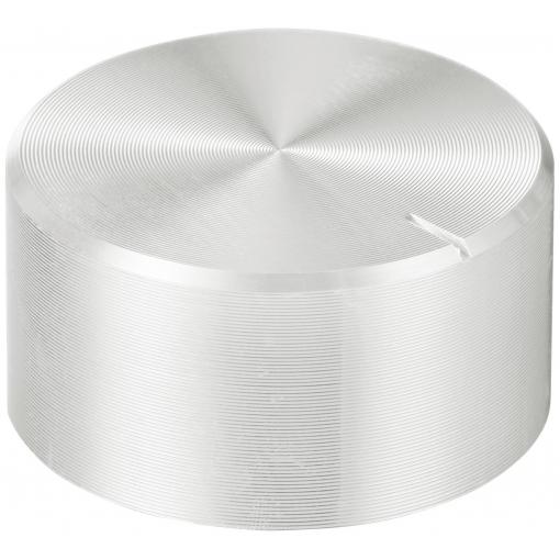 TRU COMPONENTS TC-11696476 otočný knoflík s označením stříbrná (Ø x v) 25 mm x 13 mm hliník, plast 1 ks