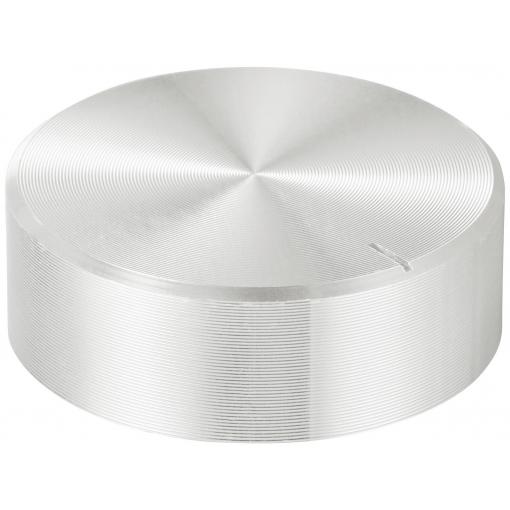 TRU COMPONENTS TC-11696484 otočný knoflík s označením stříbrná (Ø x v) 29 mm x 10 mm hliník, plast 1 ks