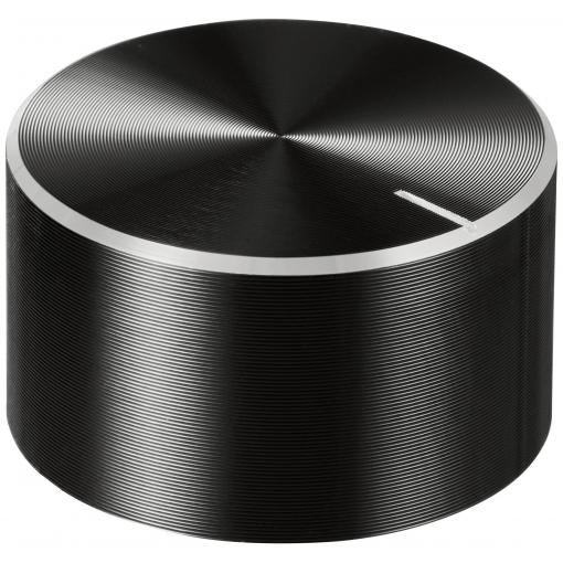 TRU COMPONENTS TC-11696508 otočný knoflík s označením černá (Ø x v) 30 mm x 17 mm hliník, plast 1 ks