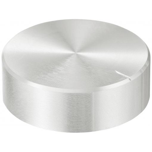 TRU COMPONENTS TC-11696512 otočný knoflík s označením stříbrná (Ø x v) 40 mm x 13 mm hliník, plast 1 ks