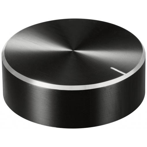 TRU COMPONENTS TC-11696516 otočný knoflík s označením černá (Ø x v) 40 mm x 13 mm hliník, plast 1 ks