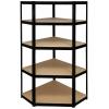 TOOLCRAFT TO-8701224 rohový modul skladového regálu, (š x v x h) 70 x 1.8 x 70 cm, Kov (práškový nátěr) , MDF, kovová podlaha, černá (matná)