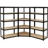 TOOLCRAFT TO-8701224 rohový modul skladového regálu, (š x v x h) 70 x 1.8 x 70 cm, Kov (práškový nátěr) , MDF, kovová podlaha, černá (matná)