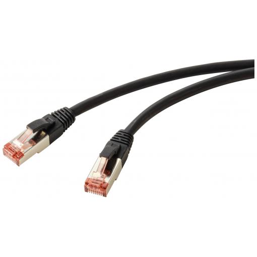 Renkforce RF-5771528 RJ45 síťové kabely, propojovací kabely CAT 6 S/FTP 2.00 m černá bez halogenů 1 ks