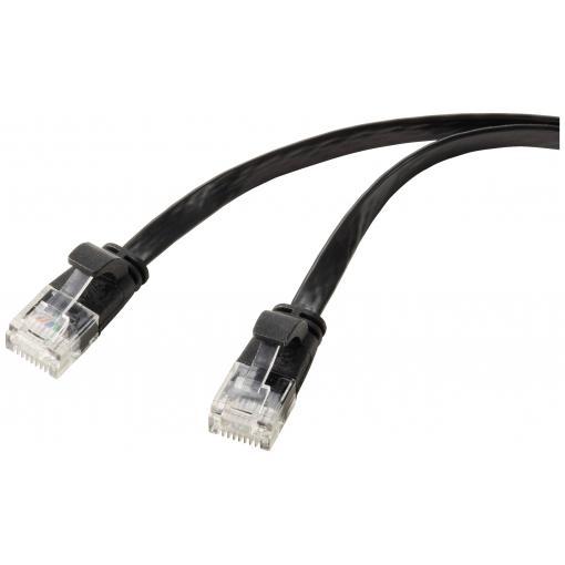 Renkforce RF-5771530 RJ45 síťové kabely, propojovací kabely CAT 6 U/UTP 0.50 m černá PVC plášť 1 ks