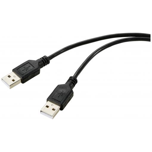 Renkforce USB kabel USB 2.0 USB-A zástrčka, USB-A zástrčka 1.00 m černá PVC plášť RF-5771508