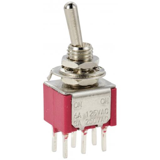 TRU COMPONENTS TC-11546996 páčkový spínač 125 V/AC, 250 V/AC 3 A 2x zap/zap s aretací 1 ks