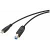 Renkforce USB kabel USB 3.2 Gen1 USB-C ® zástrčka, USB-B zástrčka 1.80 m černá kompletní stínění RF-5720408