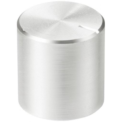 TRU COMPONENTS TC-11613912 otočný knoflík s označením stříbrná (Ø x v) 13 mm x 13 mm hliník, plast 1 ks