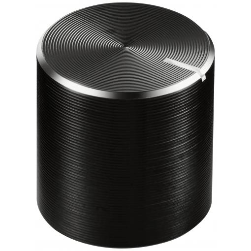 TRU COMPONENTS TC-11613916 otočný knoflík s označením černá (Ø x v) 13 mm x 13 mm hliník, plast 1 ks