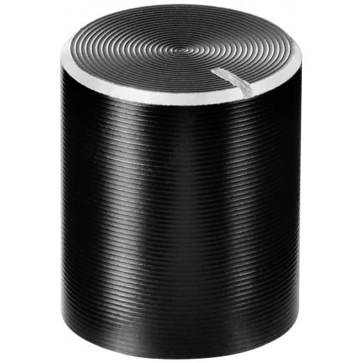 TRU COMPONENTS TC-11613892 otočný knoflík s označením černá (Ø x v) 10 mm x 12 mm hliník, plast 1 ks