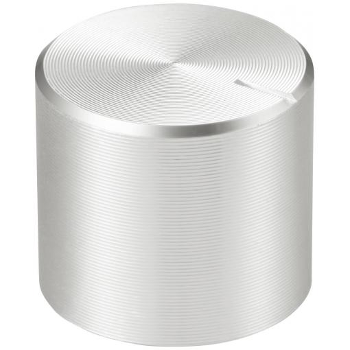 TRU COMPONENTS TC-11613860 otočný knoflík s označením stříbrná (Ø x v) 15 mm x 13 mm hliník, plast 1 ks