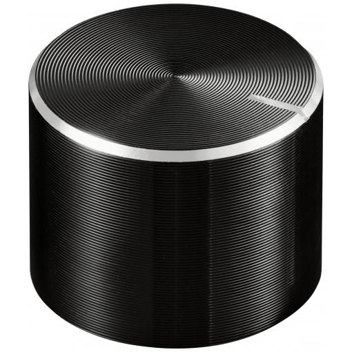 TRU COMPONENTS TC-11613872 otočný knoflík s označením černá (Ø x v) 17 mm x 13 mm hliník, plast 1 ks
