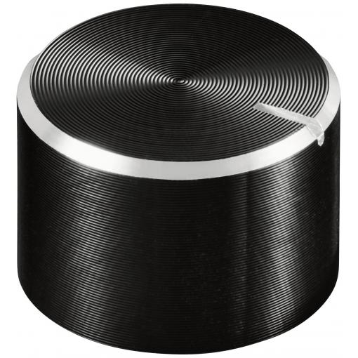 TRU COMPONENTS TC-11613856 otočný knoflík s označením černá (Ø x v) 15 mm x 10 mm hliník, plast 1 ks