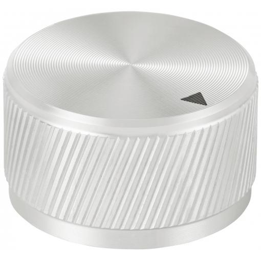 TRU COMPONENTS TC-11613820 otočný knoflík s označením stříbrná (Ø x v) 30 mm x 17 mm hliník 1 ks