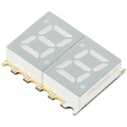 TRU COMPONENTS SMD LED červená 6 mcd 2-místný displej