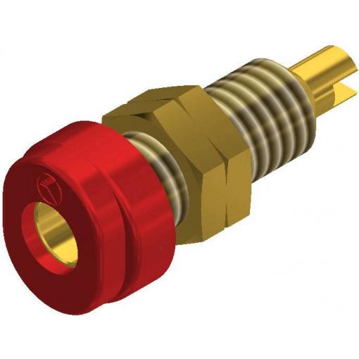Hirschmann Test & Measurement BUG 10 Au zdířka pro banánek zásuvka, vestavná vertikální Ø pin: 4 mm červená 1 ks