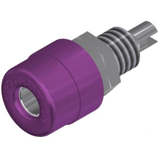 Hirschmann Test & Measurement BIL 20 vi zdířka pro banánek zásuvka, vestavná vertikální Ø pin: 4 mm fialová 1 ks