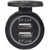 VOLTCRAFT Dvojitá USB zásuvka 12 - 24 V, 4,8 A, s ochranným krytem 12/24 V