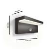 Philips LED Bustan 8720169257412 venkovní nástěnné LED osvětlení s PIR detektorem LED 3.8 W antracitová