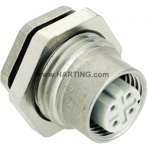 HARTING Han® M12 vestavný zástrčkový konektor pro senzory - aktory, 21033816410, piny: 4, 1 ks