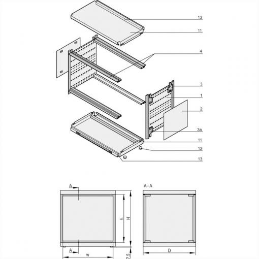 nVent SCHROFF 24571187 pouzdro 177 x 435.5 vícebarevná 1 ks