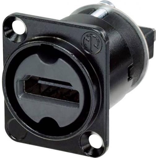 Neutrik NAHDMI-W-B HDMI konektor přírubová zásuvka, rovná Pólů: 19 černá 1 ks