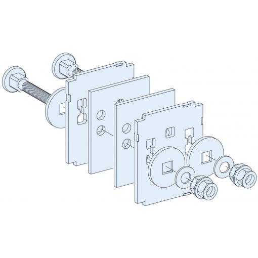 Schneider Electric LVS04641 Hranolový seT-P, Linergy BS, spojení, horizontální, pro průřez kolejnic 80 x 5 mm, 80 x 10 mm, 100 x 10 mm Příslušenství pro malé