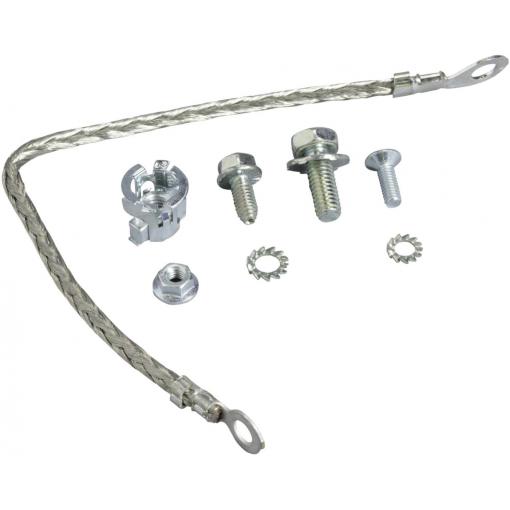 Schneider Electric LVS08910 PrismaSeT-P, zemnicí kabel, flexibilní, 6mm², s kabelových oček o Ø 4 mm a o Ø 6 mm, délka = 200 mm Příslušenství pro malé