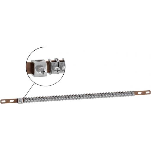 Schneider Electric LVS04202 Hranolový řez T-P, Linergy TB, zemnicí lišta, průřez 12 x 3 mm, svorky 1x16-35mm² a 20x2,5-16m², délka = 200 mm, (2ks)