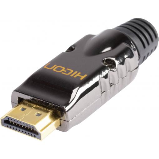 Hicon HI-HD-M HDMI konektor zástrčka, rovná Pólů: 19 černá 1 ks