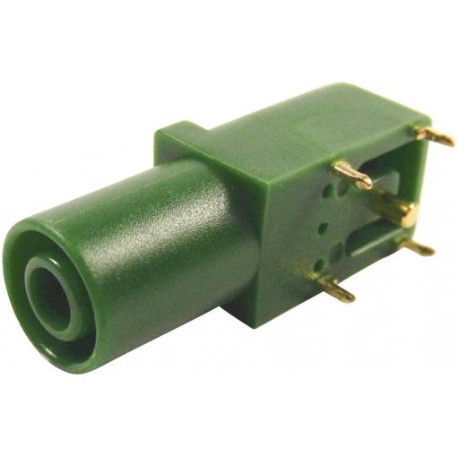 Cliff FCR7350G bezpečnostní laboratorní zásuvka zásuvka, zahnutá Ø pin: 4 mm zelená 1 ks