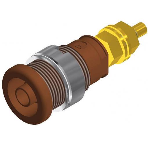 Hirschmann Test & Measurement SEB 2600 G M4 bezpečnostní laboratorní zásuvka zásuvka, vestavná vertikální Ø pin: 4 mm hnědá 1 ks