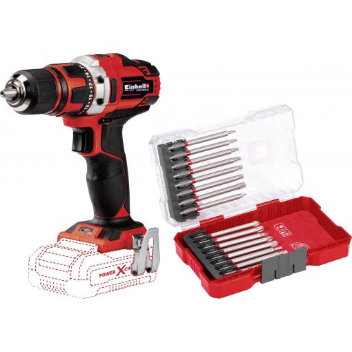 Einhell Power X-Change TE-CD 18/40 Li aku vrtací šroubovák, 18 V Li-Ion bez nabíječky, bez akumulátoru, vč. 16dílné sady bitů, 1855565+2936800