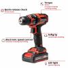 Einhell TC-CD 18/35 Li aku vrtací šroubovák, 18 V, 1.5 Ah Li-Ion vč. nabíječky, vč. 32dílné sady bitů, akumulátor, 2476743+2936796